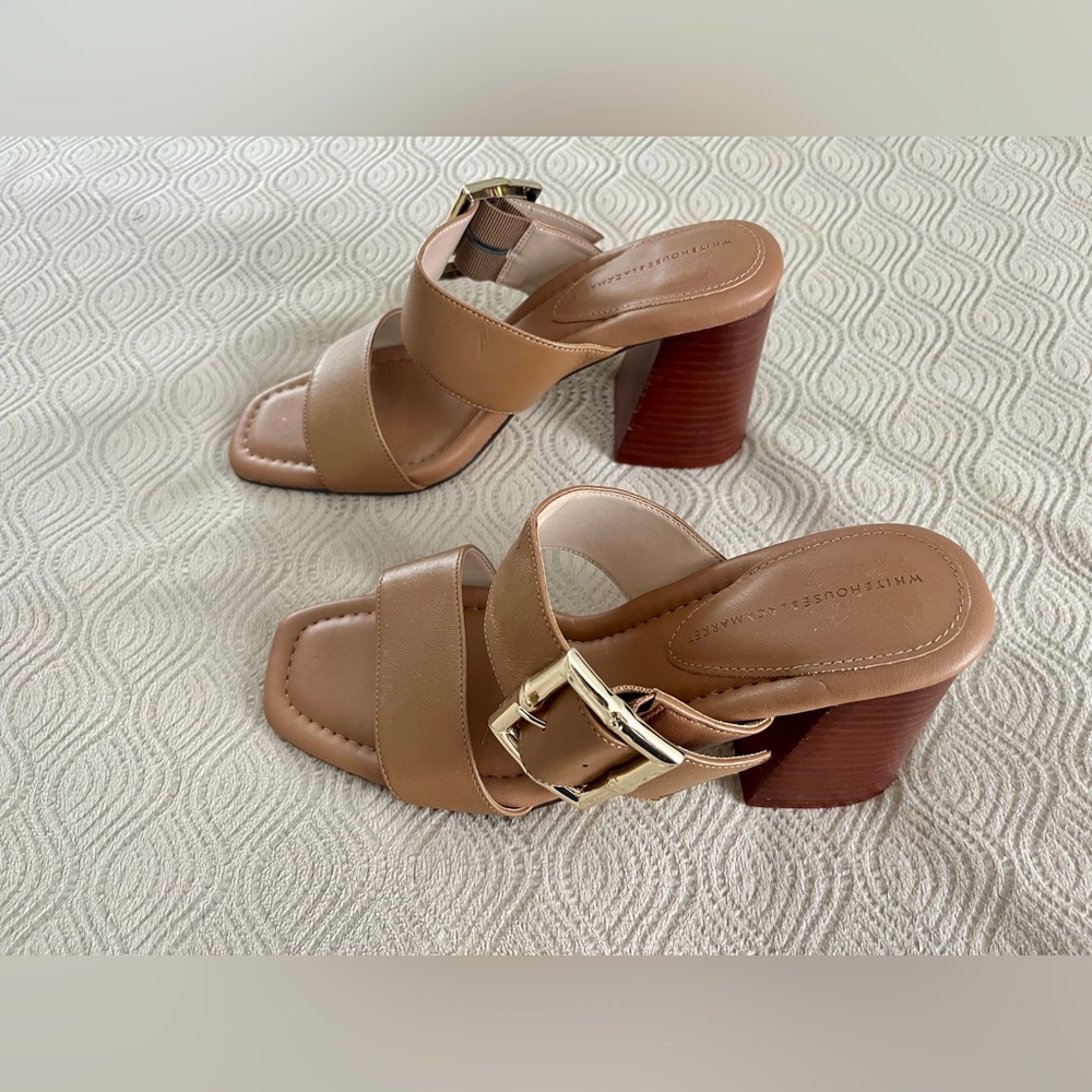 White House Black Market Block Heel Sandals in brown size 8.5 🆕 - Picture 5 of 9